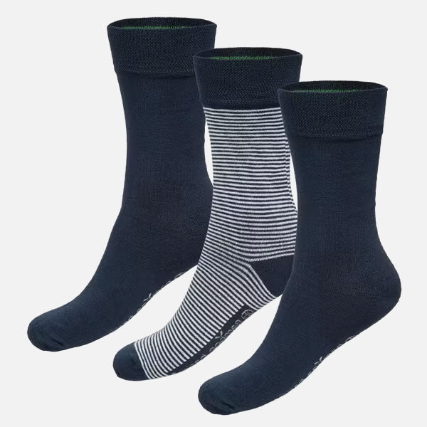 Chaussettes Beau (3-Pack) - Navy/Stripe/Navy