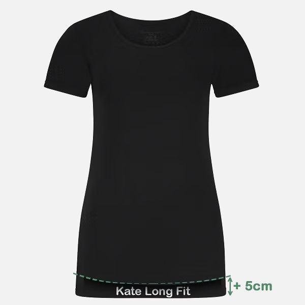 T-shirt Kate LF (2-Pack) Manches courtes/Col rond//Fit long - Black