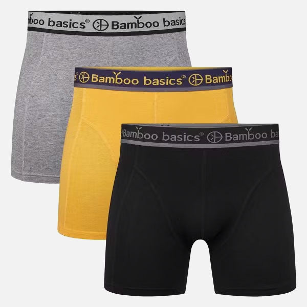 Boxer Rico (3-Pack) - Grey Melange/Ocre/Black