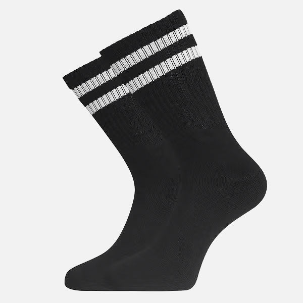 Chaussettes d&#39;extérieur Senna (2-Pack) - Black White Stripe